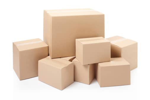 Cardboard boxes on white