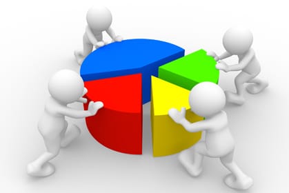 3d people - human character , person and chart financial . 3d render illustration